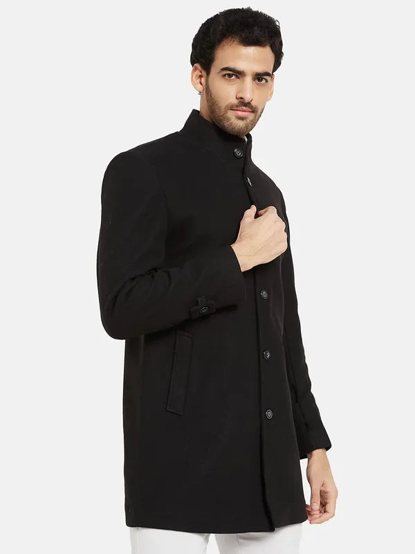 Mettle Single Breasted Mandarin Collar Overcoat