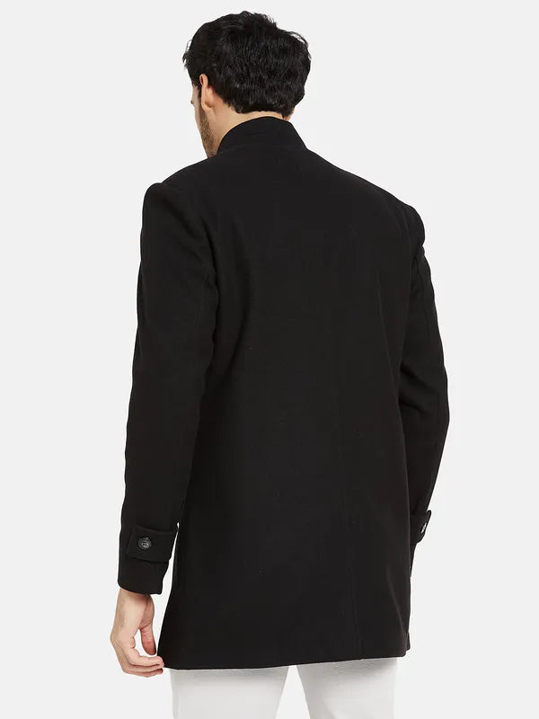 Mettle Single Breasted Mandarin Collar Overcoat