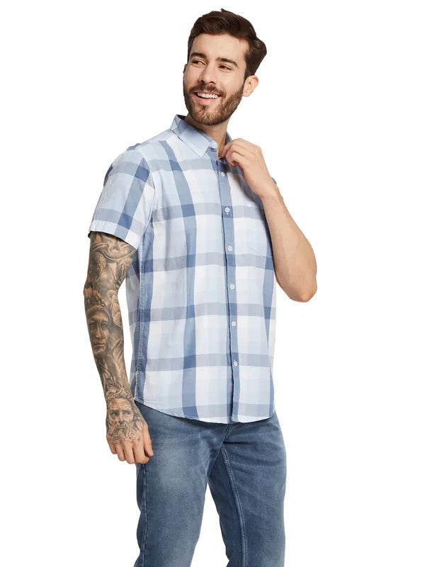 Mettle Men Opaque Checked Casual Shirt