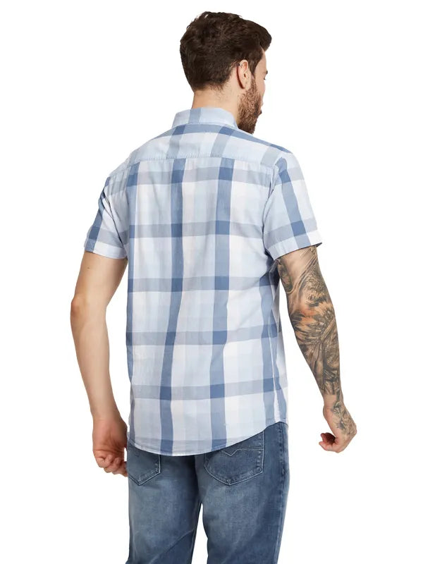 Mettle Men Opaque Checked Casual Shirt