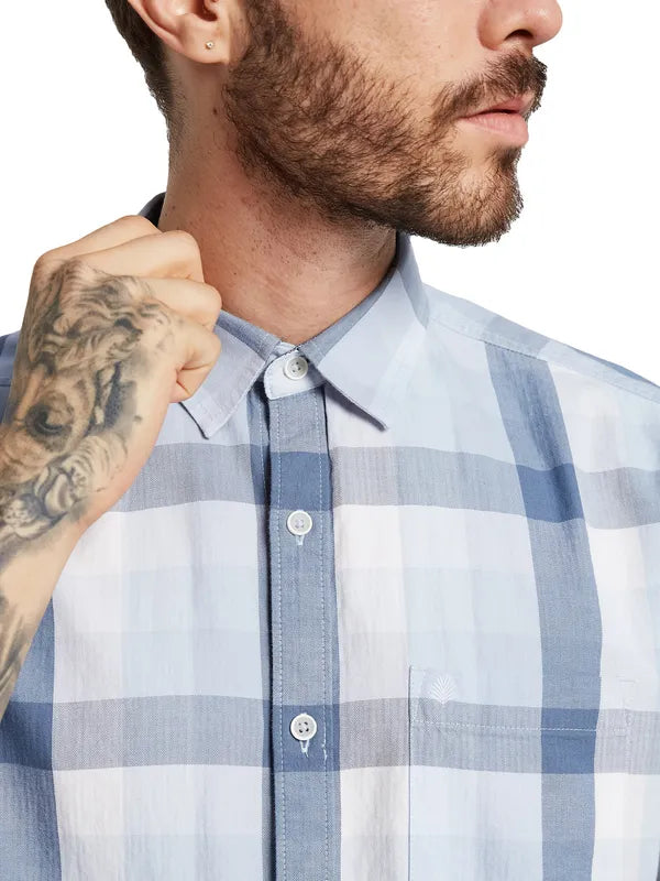 Mettle Men Opaque Checked Casual Shirt