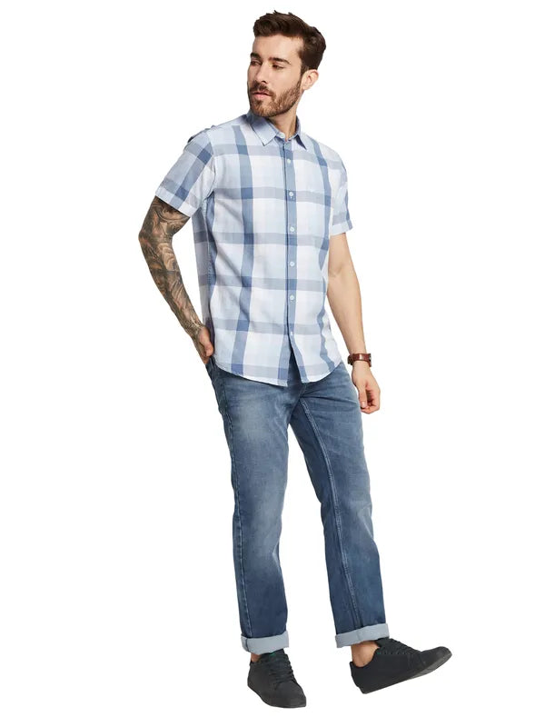 Mettle Men Opaque Checked Casual Shirt