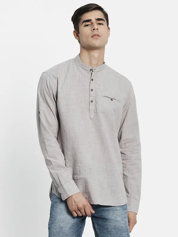 Men Taupe Casual Cotton Shirt