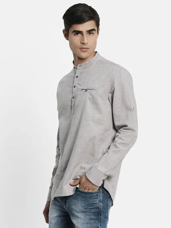 Men Taupe Casual Cotton Shirt