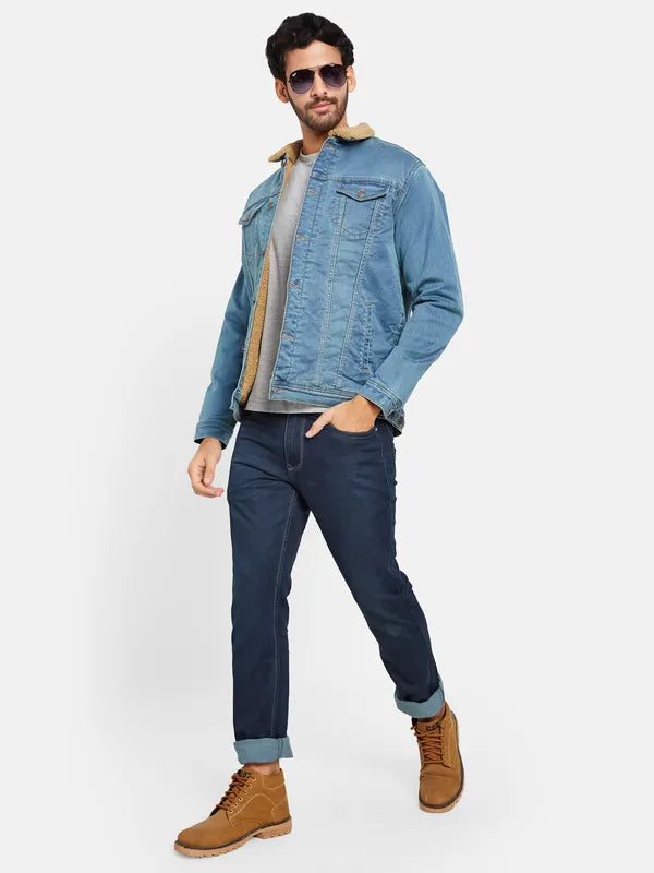 Mettle Men Blue Woven Jacket