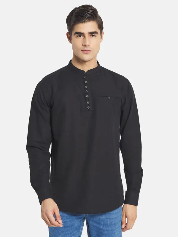 Mettle Men Black Casual Cotton Shirt