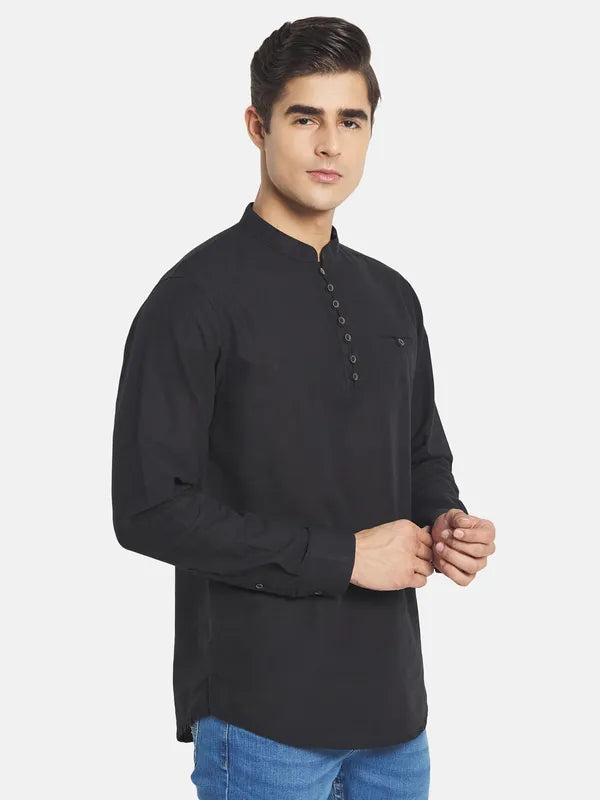 Mettle Men Black Casual Cotton Shirt