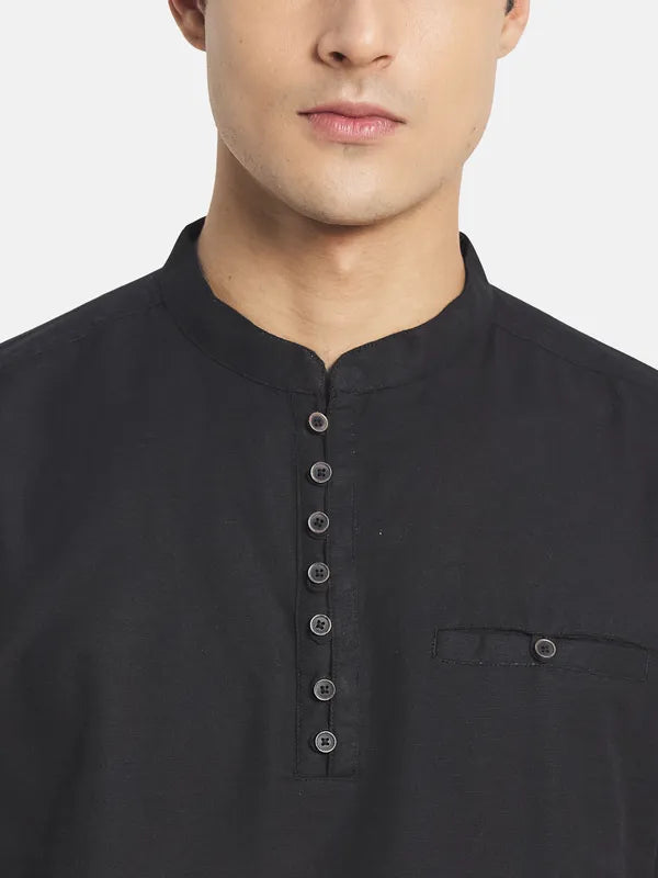 Mettle Men Black Casual Cotton Shirt