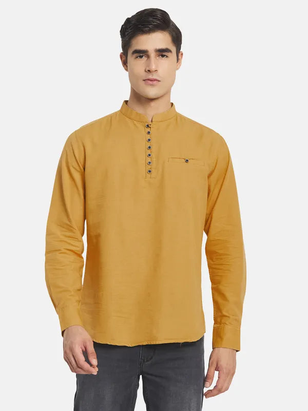 Mettle Men Yellow Casual Shirt