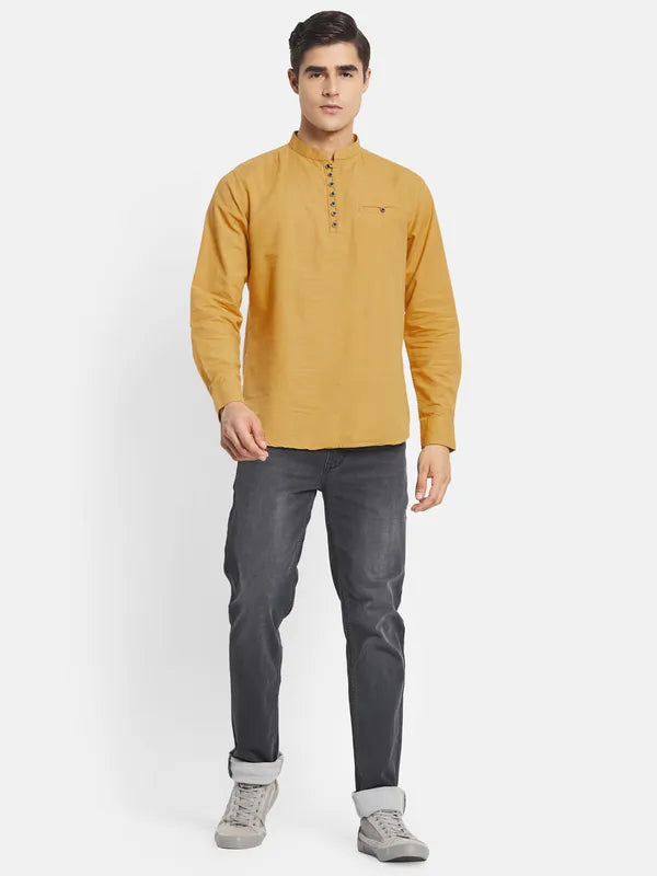 Mettle Men Yellow Casual Shirt