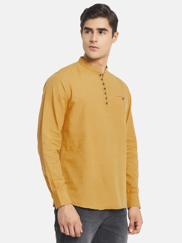 Mettle Men Yellow Casual Shirt