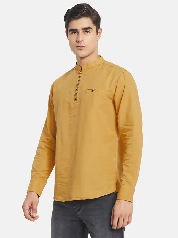 Mettle Men Yellow Casual Shirt