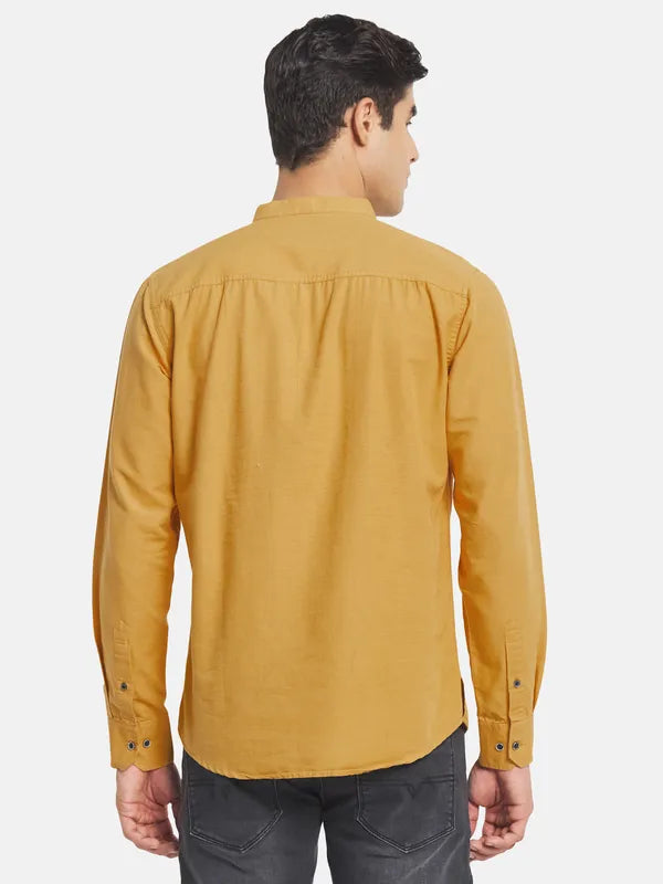 Mettle Men Yellow Casual Shirt