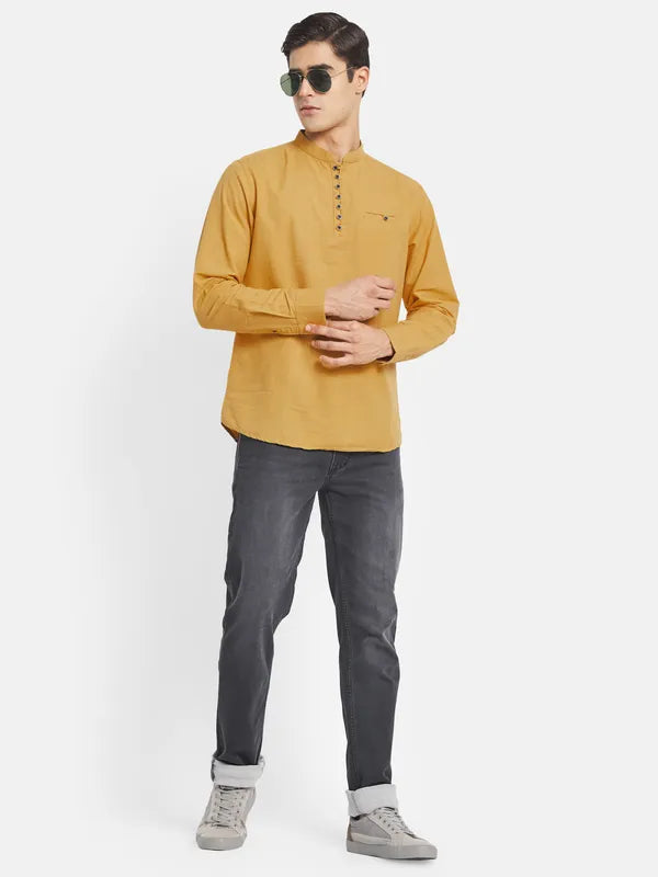 Mettle Men Yellow Casual Shirt