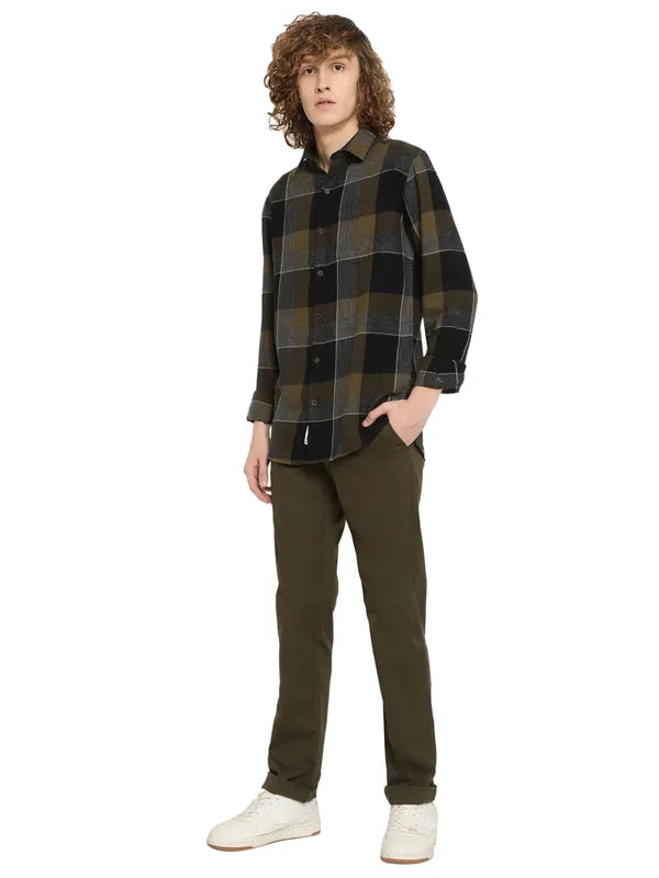 Mettle Men Tartan Checks Cotton Casual Shirt