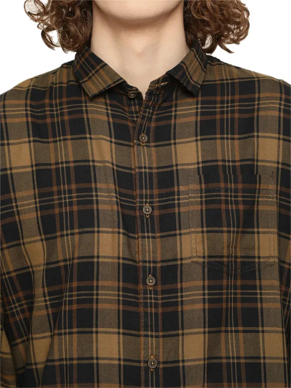 Mettle Men Tartan Checks Cotton Casual Shirt