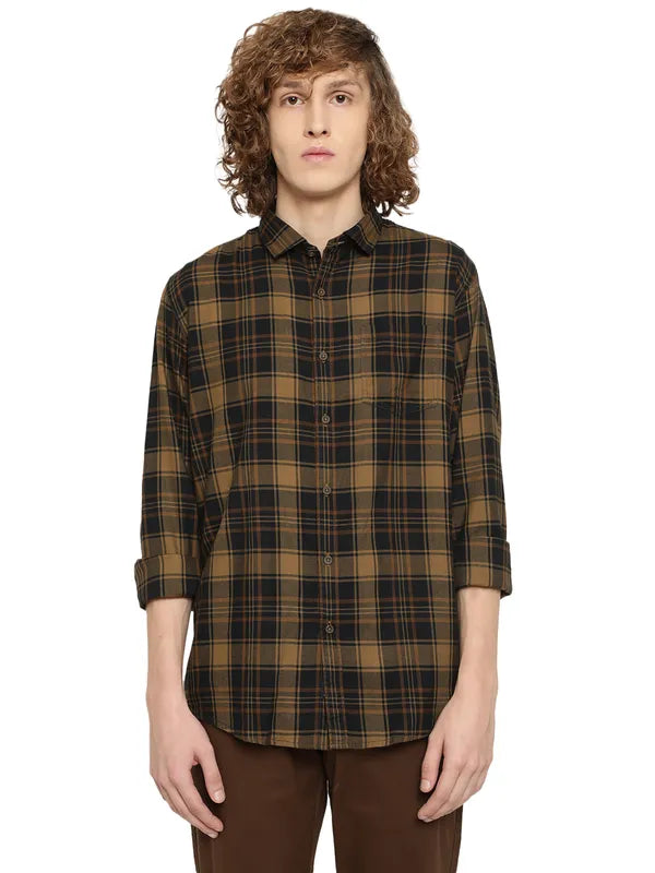 Mettle Men Tartan Checks Cotton Casual Shirt