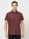 Mettle Men Maroon Printed Casual Shirt