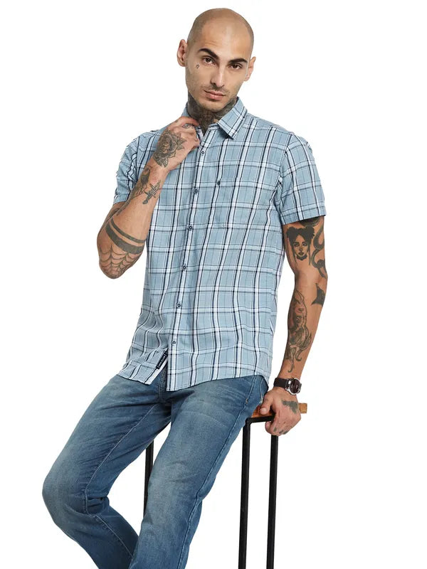 Mettle Checked Short Sleeve Cotton Casual Shirt