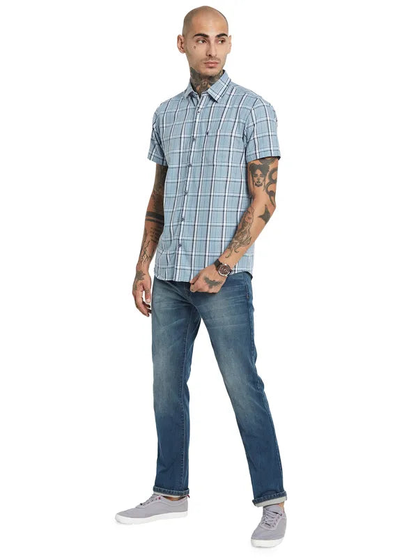 Mettle Checked Short Sleeve Cotton Casual Shirt