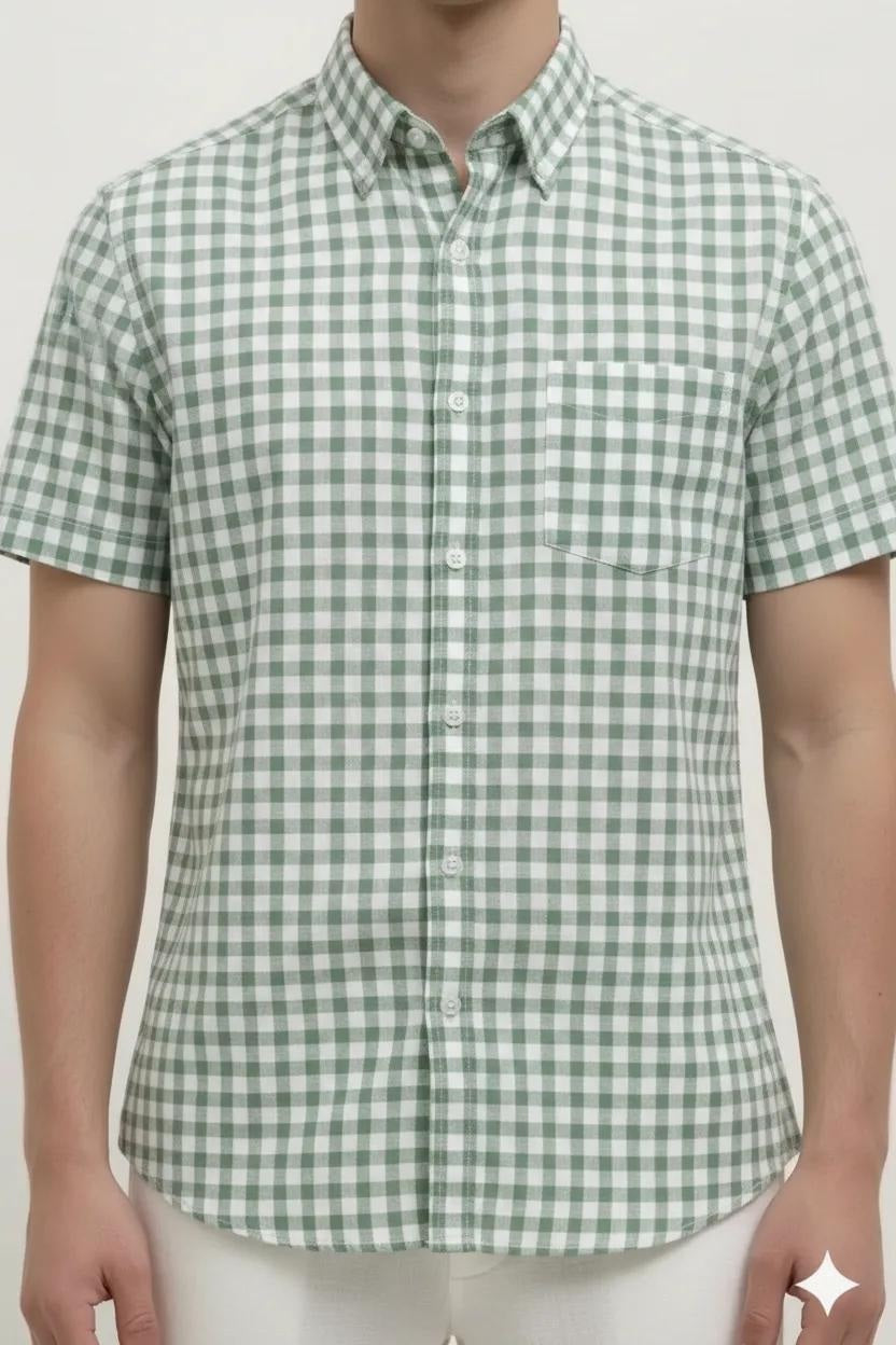 Men Gingham Checks Checked Casual Shirt