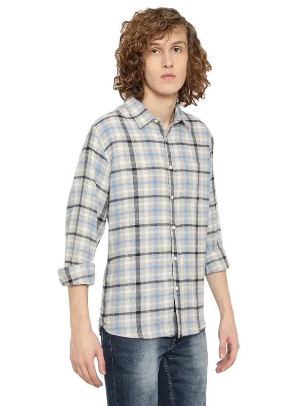 Mettle Men Tartan Checks Cotton Casual Shirt