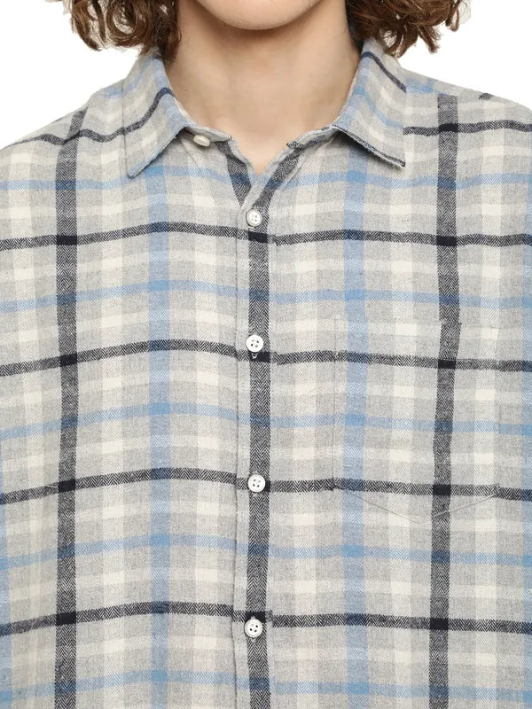 Mettle Men Tartan Checks Cotton Casual Shirt