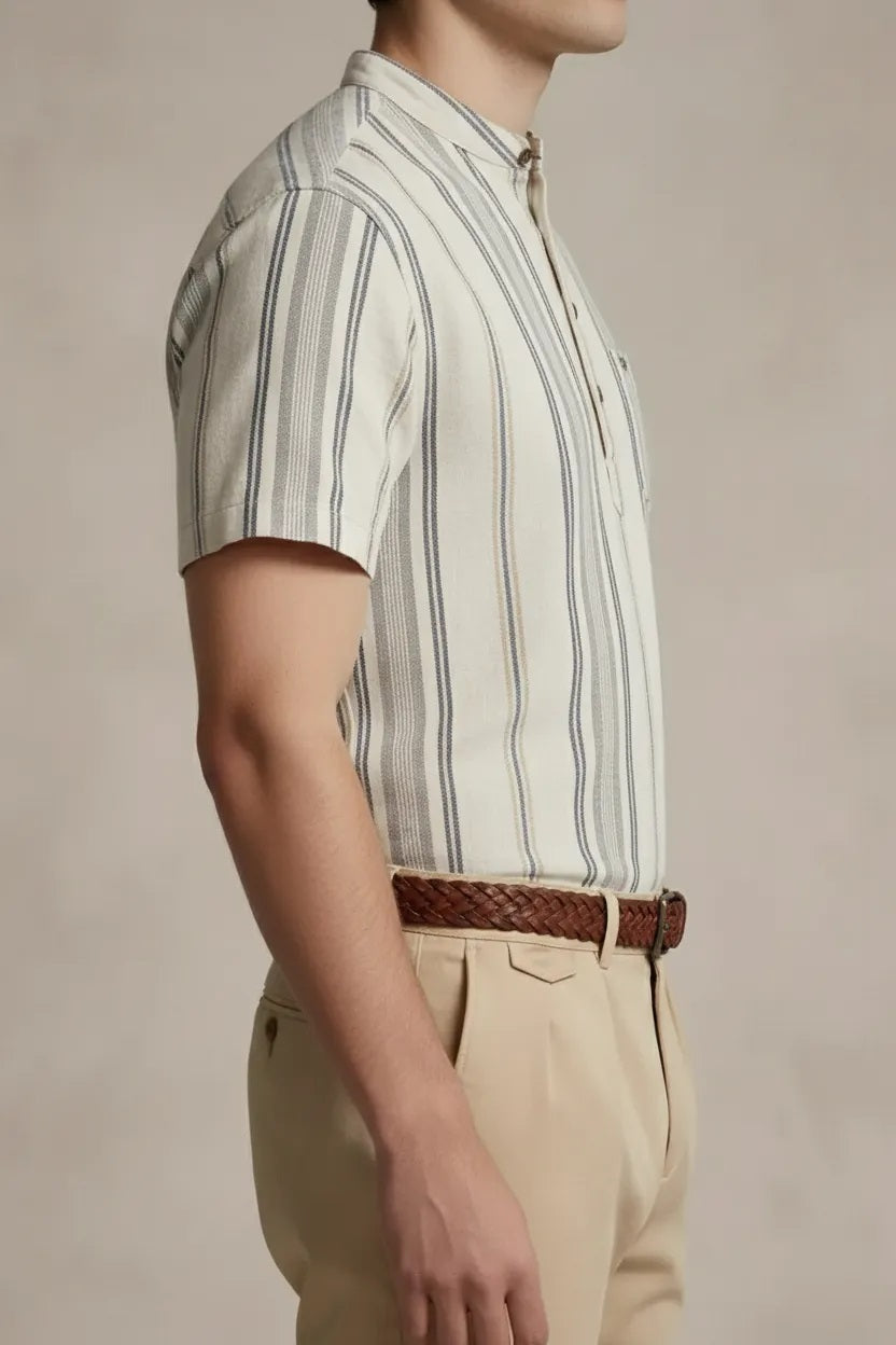 Men Natural Multi Stripes Striped Casual Shirt