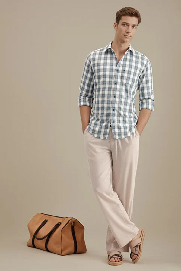 METTLE Men Checked Casual Shirt