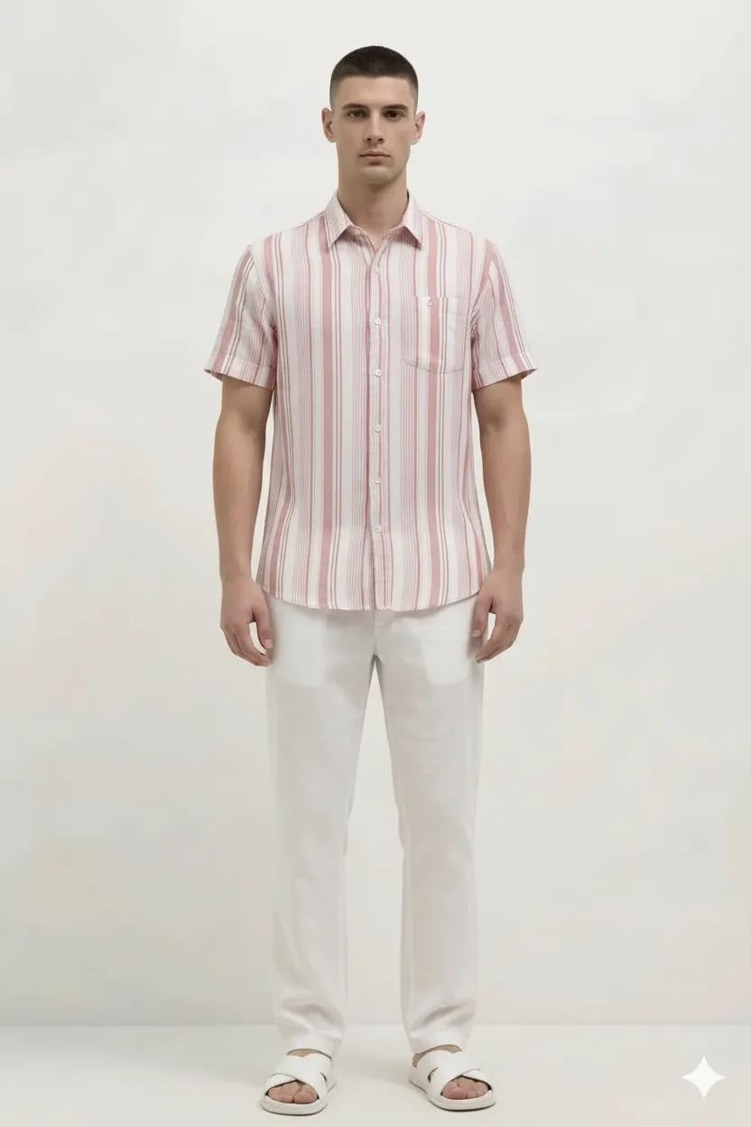Men Redwood Striped Casual Shirt