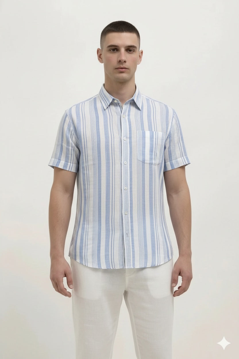 Men Sky Striped Casual Shirt