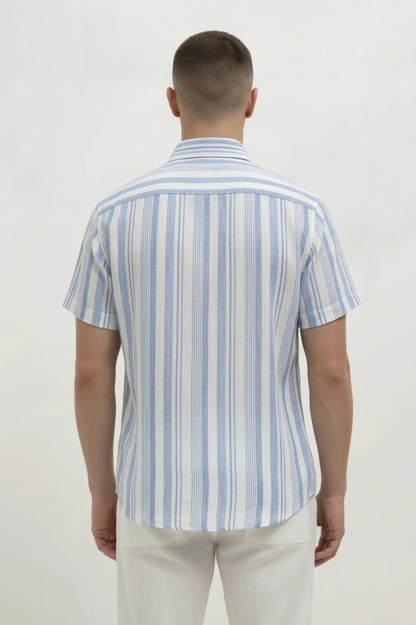 Men Sky Striped Casual Shirt