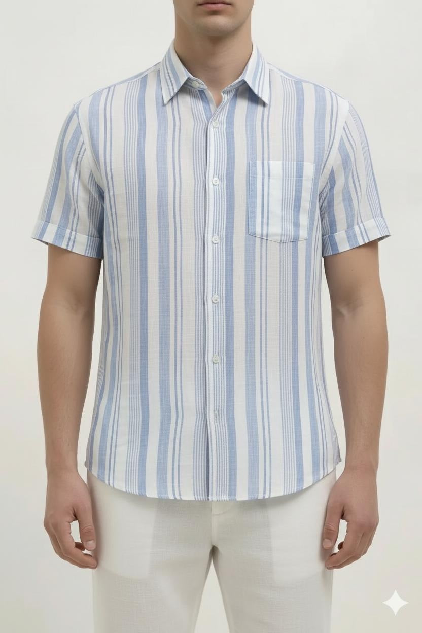 Men Sky Striped Casual Shirt