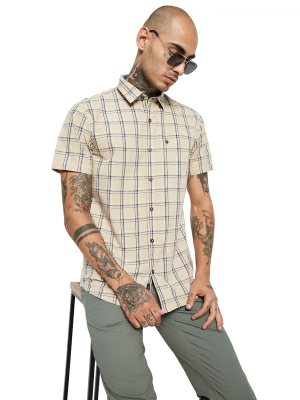 Mettle Checked Short Sleeve Cotton Casual Shirt