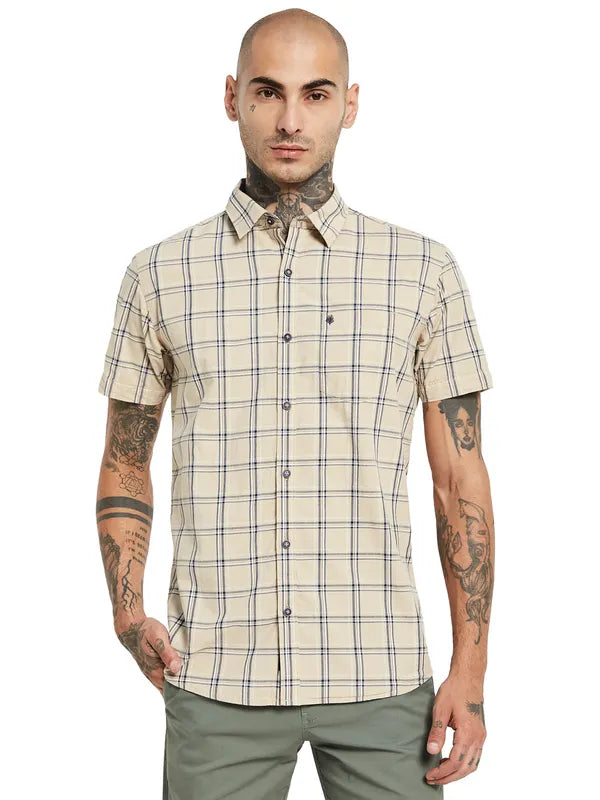 Mettle Checked Short Sleeve Cotton Casual Shirt