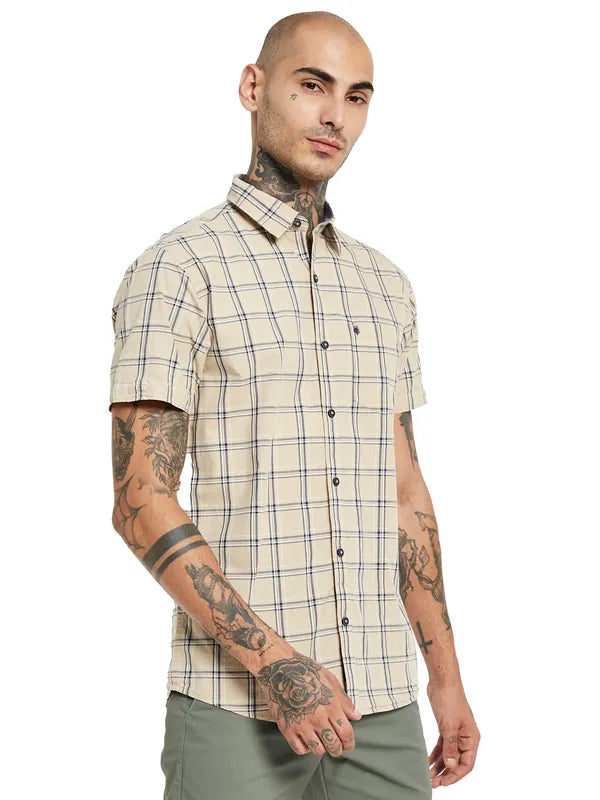 Mettle Checked Short Sleeve Cotton Casual Shirt