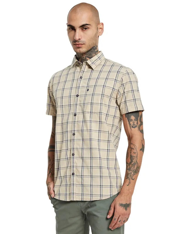 Mettle Checked Short Sleeve Cotton Casual Shirt