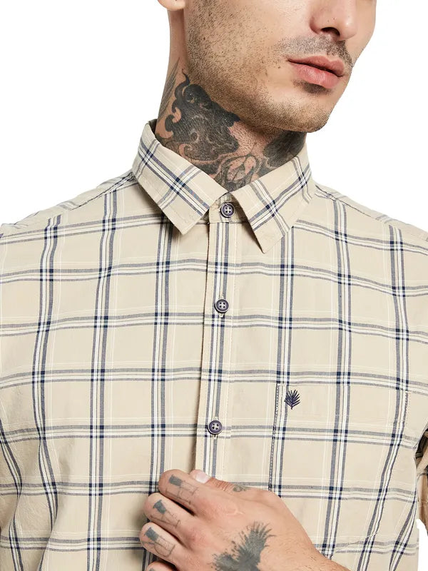 Mettle Checked Short Sleeve Cotton Casual Shirt