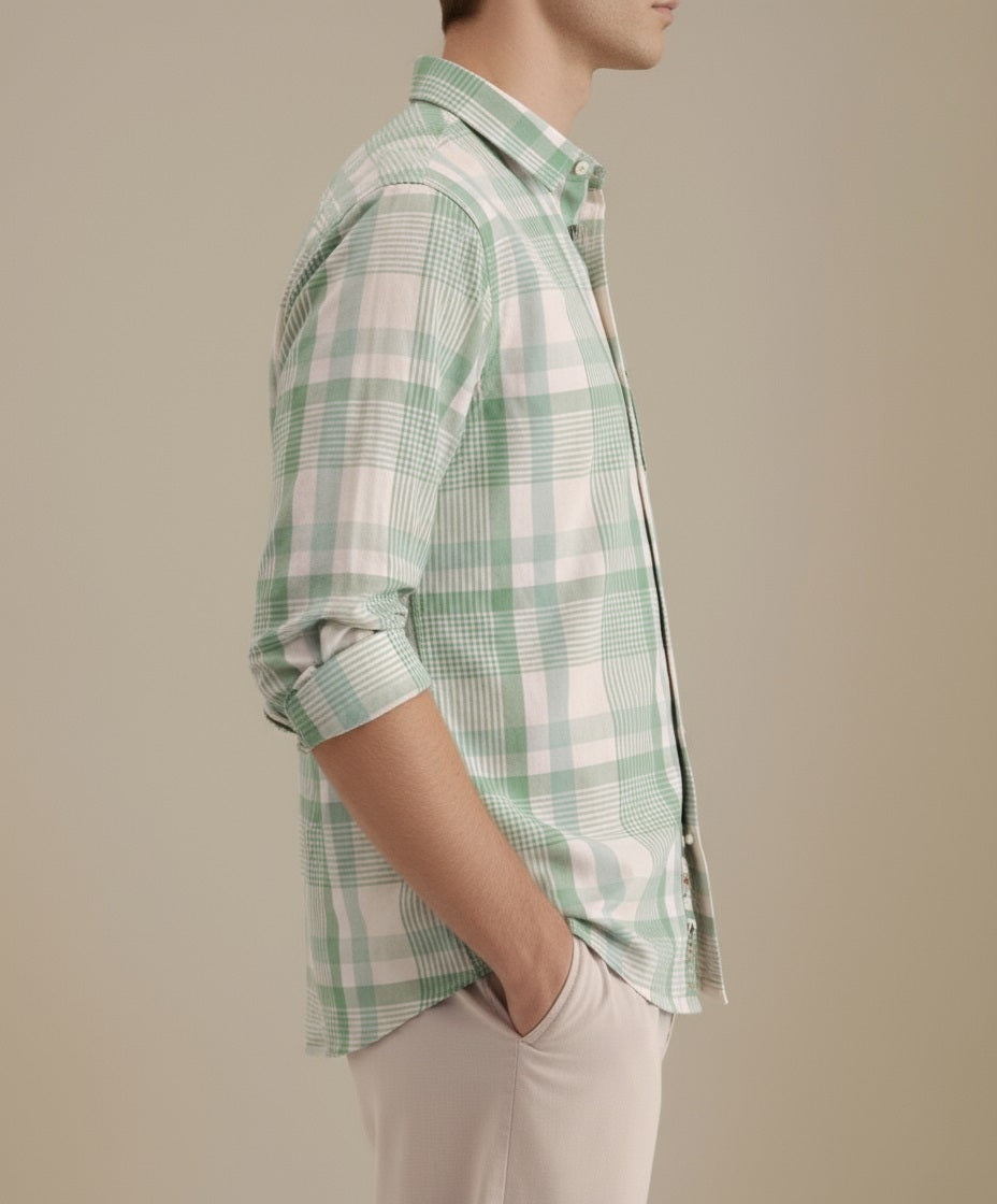 METTLE Men Fern Checked Casual Shirt