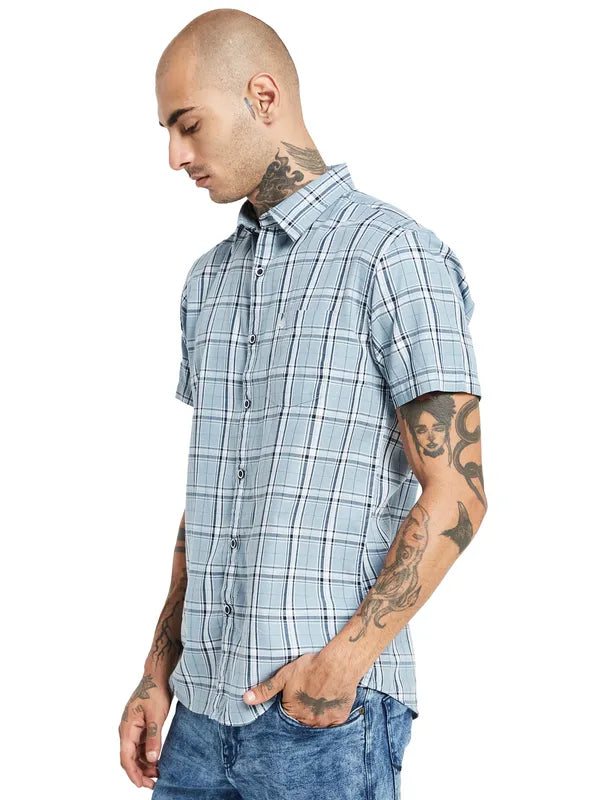 Mettle Tartan Checked Cotton Casual Shirt