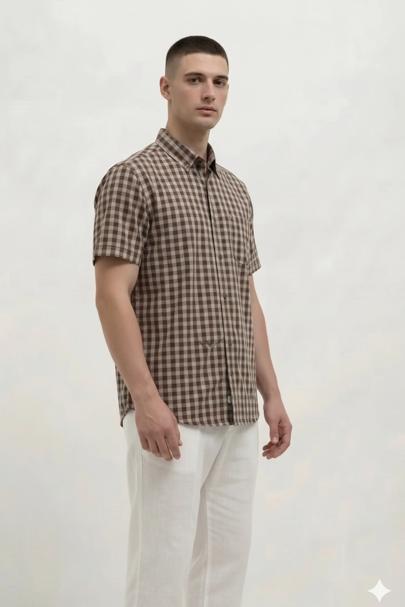 Men Gingham Checks Checked Casual Shirt