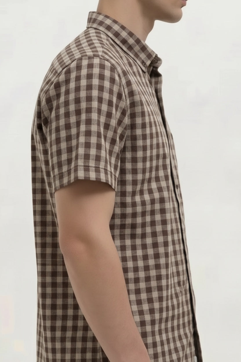 Men Gingham Checks Checked Casual Shirt