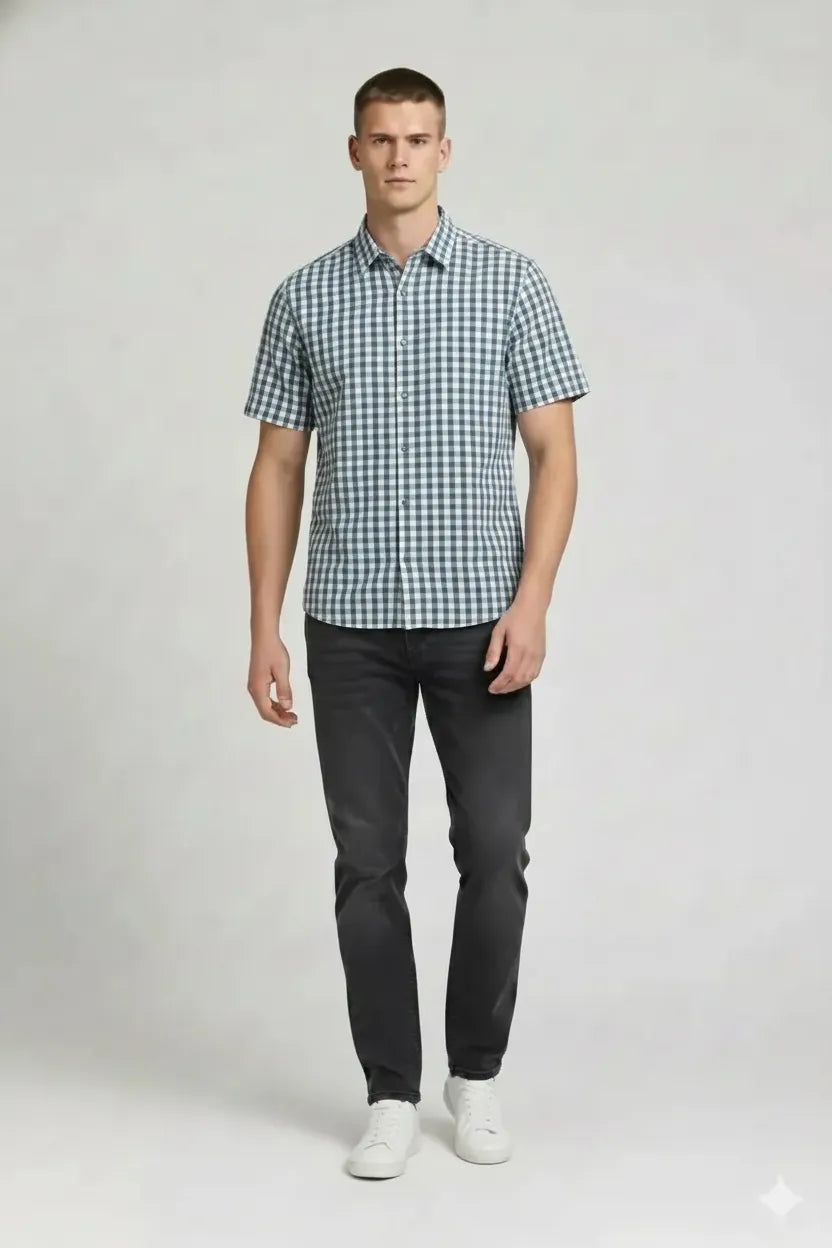 Men Nile Gingham Checks Checked Casual Shirt