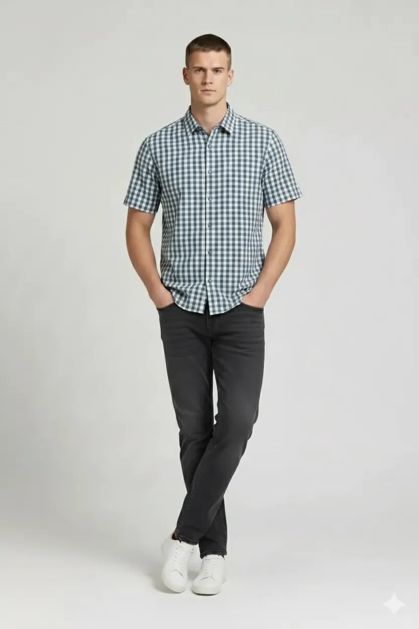 Men Nile Gingham Checks Checked Casual Shirt