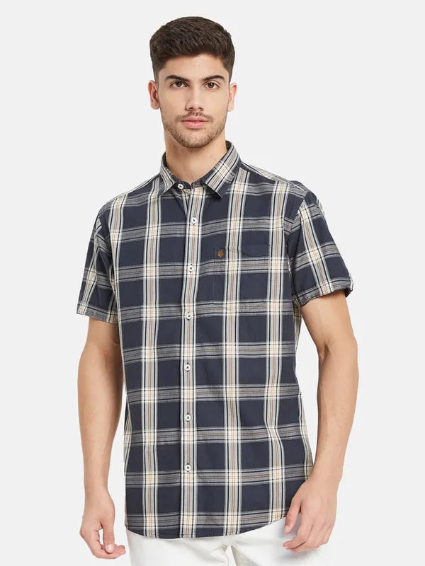 Contrast Check Half Sleeve Shirt