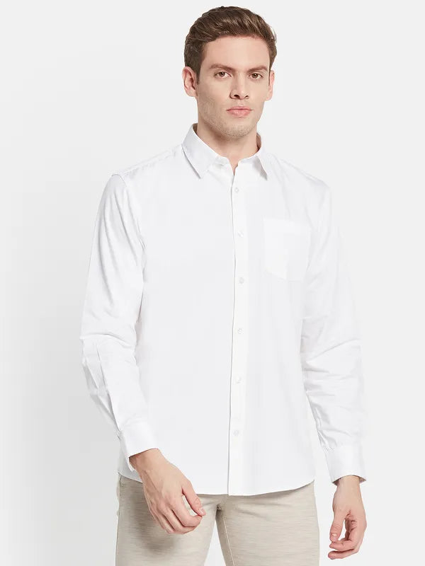 Men White Casual Shirt