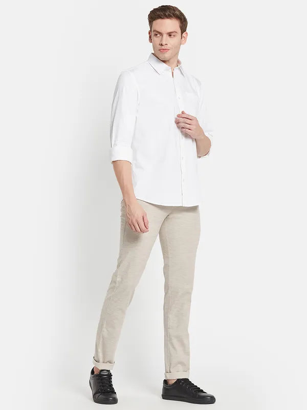 Men White Casual Shirt