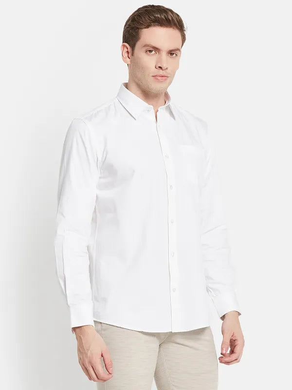 Men White Casual Shirt