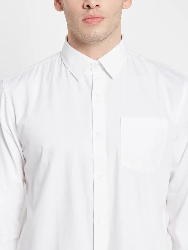 Men White Casual Shirt