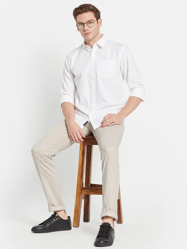 Men White Casual Shirt